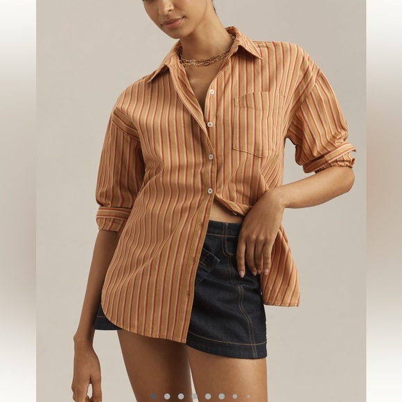 Anthropologie The Bennet Buttondown Shirt by Maeve Size L - Picture 2 of 15